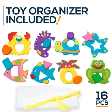 Foam Bath Toys - 100% Non-Toxic Floating Puzzles Animals - Early Learning Bathtub Toy - Fun Educational Geometric Shapes for Tod