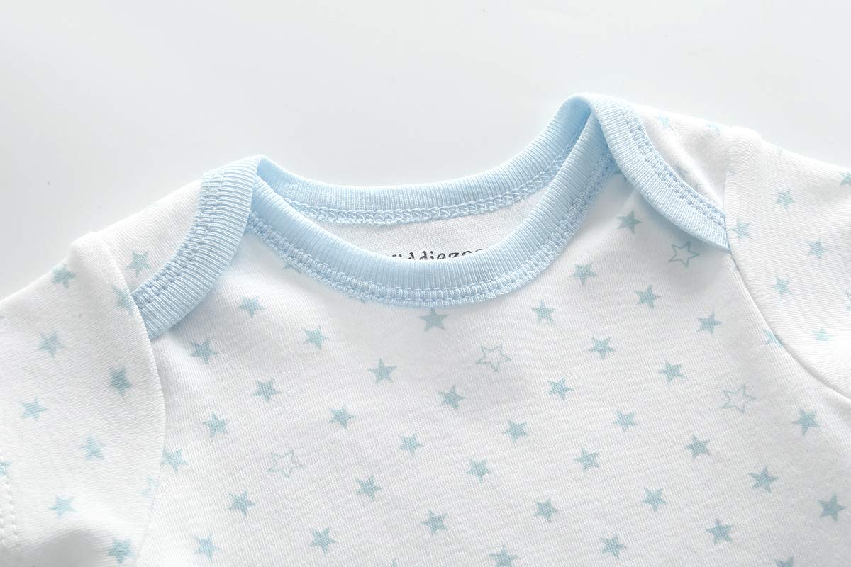 Kiddiezoom Baby Boys Bodysuit Newborn Short Sleeve Baby Clothes Cotton 5-Pack Newborn Baby Clothes