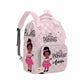 Artsadd Personalized Large Capacity Diaper Bags, Pink Little Princess Daypack Custom Name Backpack Casual Daypack Bag Nappy Bag