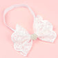 Koolgil Baby Girl'S Elegant Lace Bow Knot Headband Children'S Rhinestone Pearl Lace Headband For Birthday Party Photography (Whi