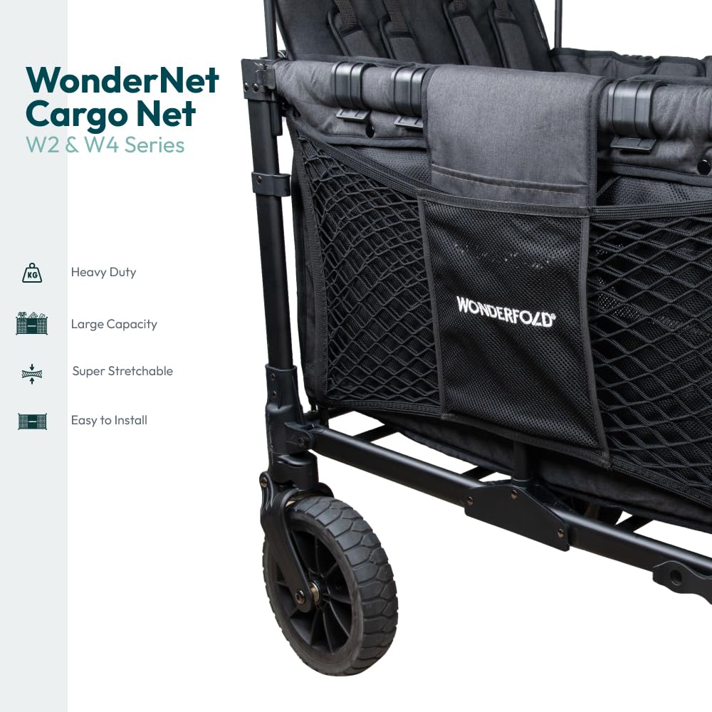 Wonderfold Heavy Duty Stroller Wagon Cargo Net For Extra Storage Space With Super Stretchable Netting & Large Storage Capacity (