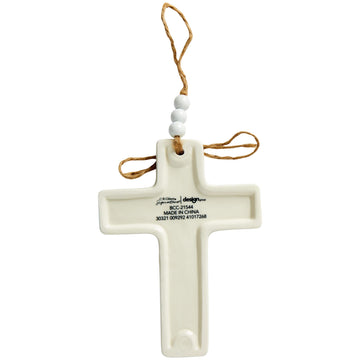 C.R. Gibson Bcc-21544 Bless This Child Ceramic Baby Cross Religious Nursery D  Cor, 4.5' W X 6.5' H, Multicolor