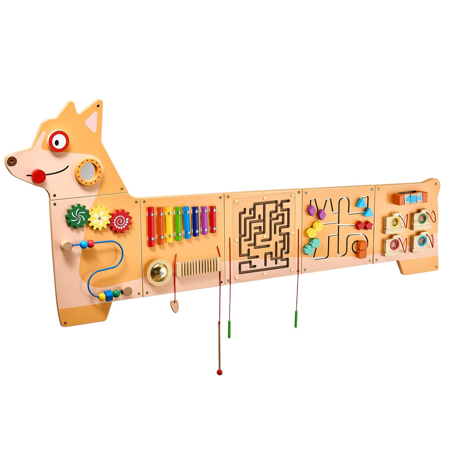 VEVOR Dog Activity Busy Board Wall, 12 Wall Activities Board, Montessori Sensory Wall Panel for Kids 3-12 Years, Sensory Wall Ac