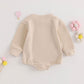 Halloween Newborn Baby Girl Outfit Toddler Pumpkin Sweatshirt Romper Long Sleeve Onesie Infant Fall Clothes (Apricot Tea, 6-12 M