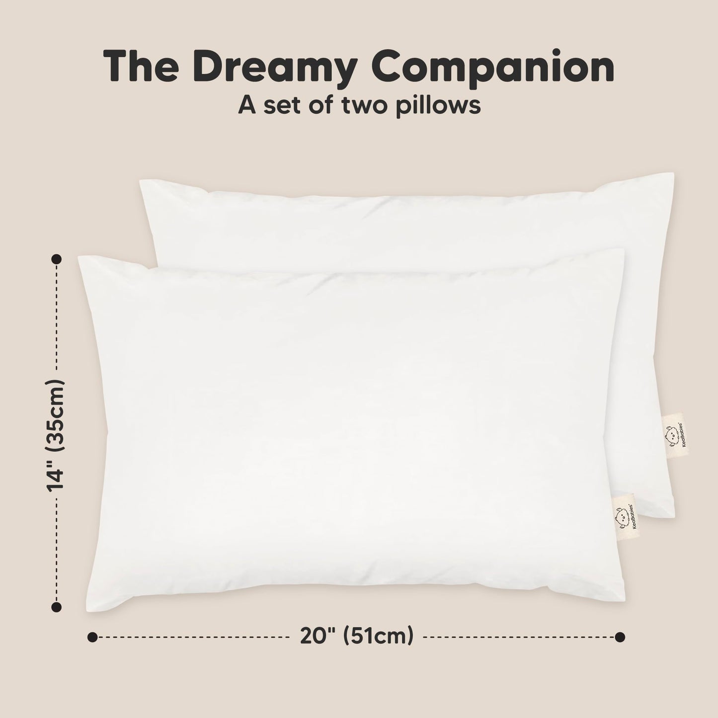 2-Pack Toddler Pillow - Soft Organic Cotton Toddler Pillows For Sleeping - 14X20 Jumbo Pillow For Kids - Kids Pillows For Sleepi