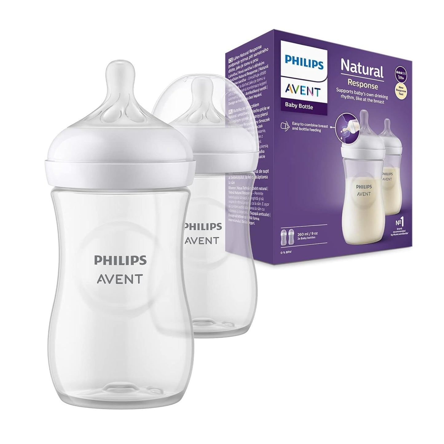 Philips Avent Natural Baby Feeding Bottle | No.1 Brand Recommended By Moms Worldwide | Ideal For 1 Months+| Natural Response Tec