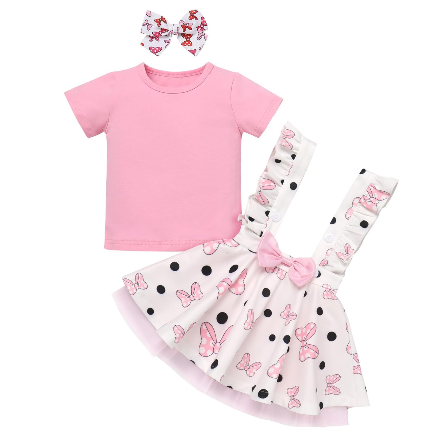 Toddler Halloween Costume: Half 1St 2Nd 3Rd Birthday Girl Outfit Baby T-Shirt Top + Mouse Ears Tutu Skirt + Bow Headband 3Pcs Cl