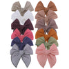 12 Pcs Linen Bow Hair Clips For Baby Girls Hair Bows Alligator Clips Accessories Infants Toddler Kids Hairgrips (Linen Fable Bow