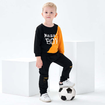 3T Boy Clothes 2T Toddler Boy Clothes Fall Winter Outfits Cotton Color Block Sweatshirt Long Pants Cute Baby Boys Clothes Set 2