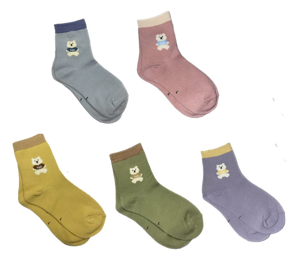 Faton Colourful Socks For Kids, Ankle Length/Crew, Cotton, Pack Of 5, Designer Socks, Gift For Girls & Boys (46 Years)