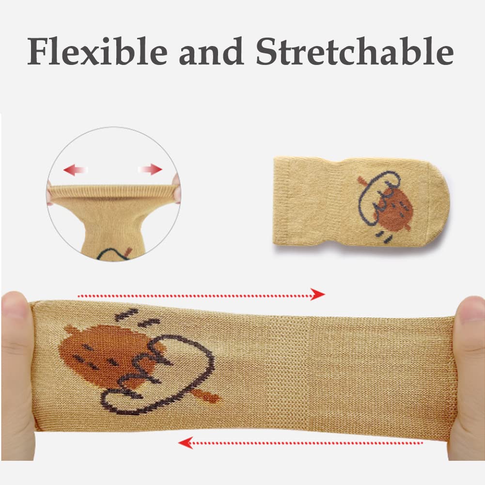 Exegawe Toddler No Slip Socks, Cute Baby Socks With Grips Crew Socks 5 Pairs(H,S/6-12 Months)
