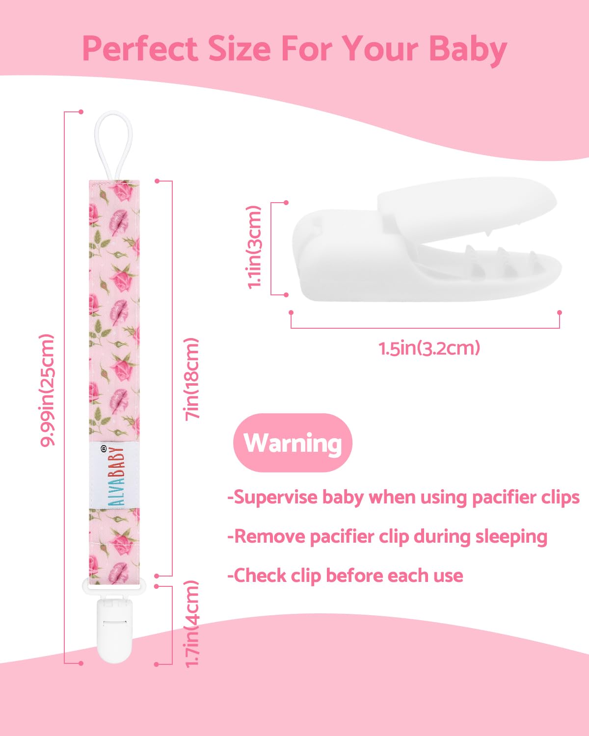 Alvababy Pacifier Clips 8 Packs Binky Paci Clip Holder Leashes For Newborn Baby Boys Girls Fits Baby Teethers Flower Fluit 8Dp14