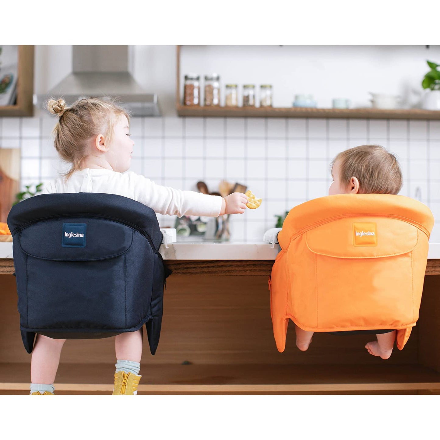 Inglesina Fast Table Chair, Orange - Portable Baby High Chair - For Babies & Toddlers 6-36 Months - Collapsible Design - Fits Ta