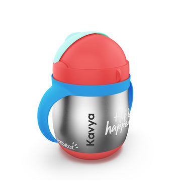 rabitat First Step Gravity Sipper Bunny Boo  2 Years Brand Warranty I Stainless Steel Sippy Cup for Babies/Toddlers/Kids with W