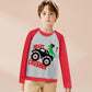 Kid Boy Valentine'S Day Pullover Dino Monster Truck Heart Crusher Toddler Sweatshirt Love Long Sleeve Shirts Top Outfit 6 Years