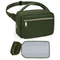 printe Small Diaper Bag with Portable Changing Pad, Crossbody Diaper Pack with Wipes Pocket, Women Waist Bag for Travel (Olive G