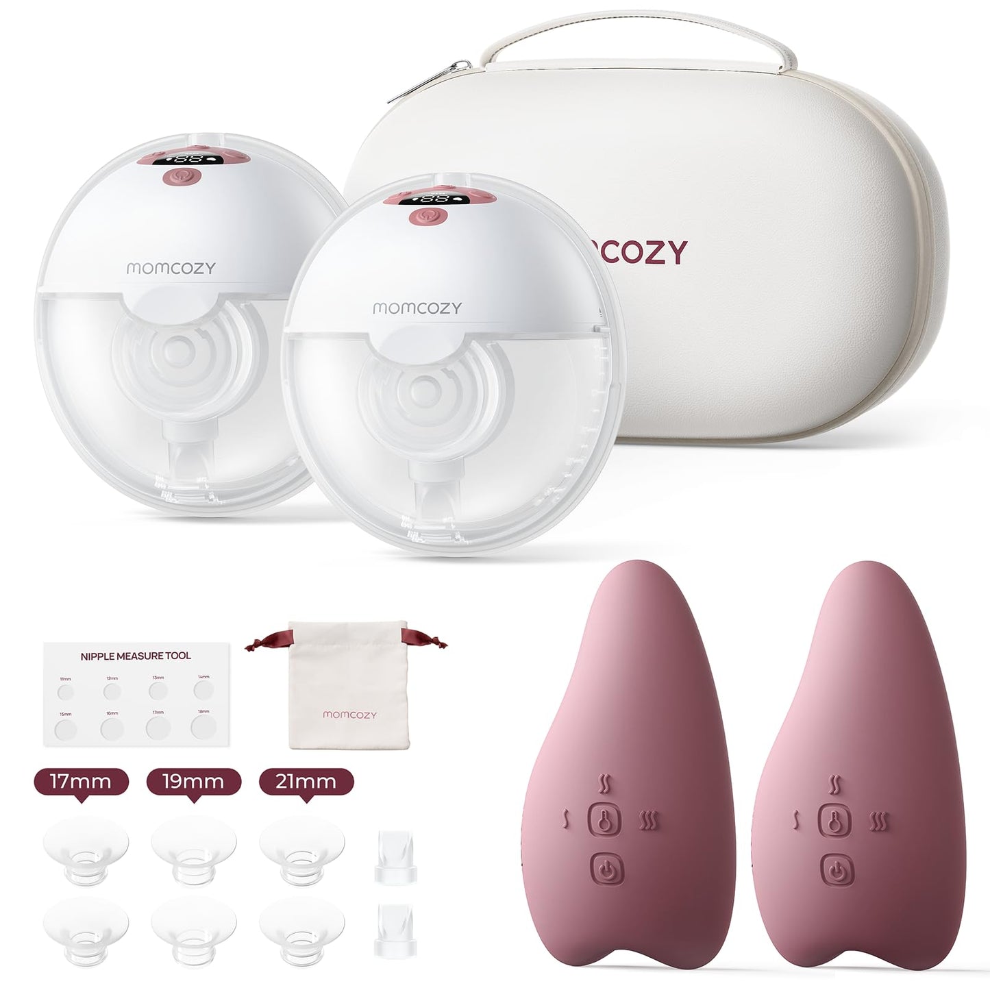 Momcozy M5 Breast Pump & A1 Lactation Massager Combo -Wearable Breast Pump with Double-Sealed Flange (3 Modes/9 Levels) + 2-in-1