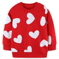 Mrocioa Valentine'S Day Outfit White Love Heart All-Over Prints Shirt Toddler Girls Sweatshirt Kids Long Sleeve Red Tops 3T
