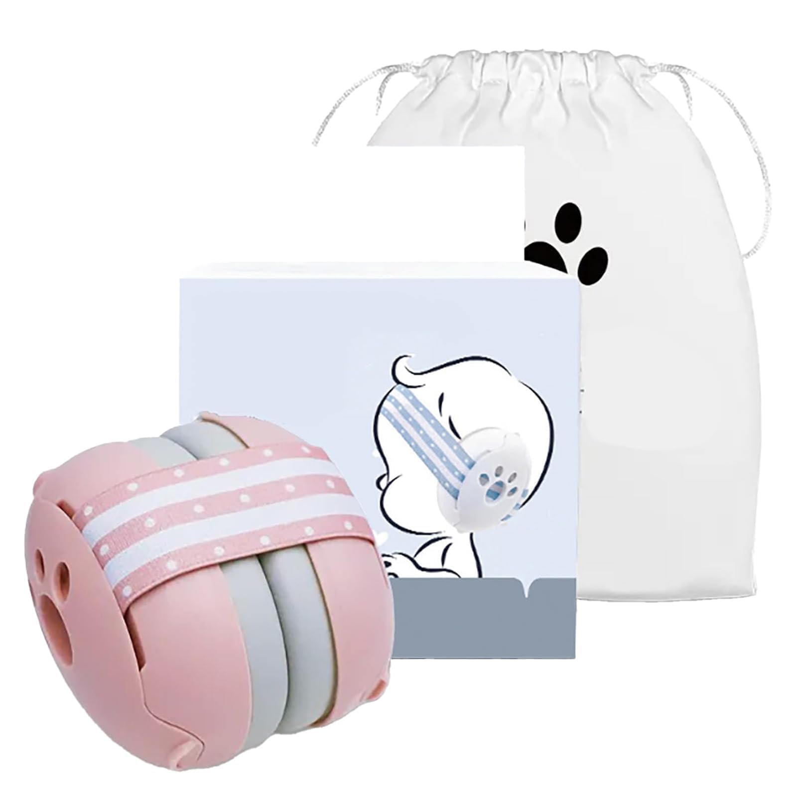 Indusoire Baby Ear Protector For Flight, Pink Soft Headband Ear Muffs For Kids 036 Months, Noise Reducing Baby Ear Buds, Travel