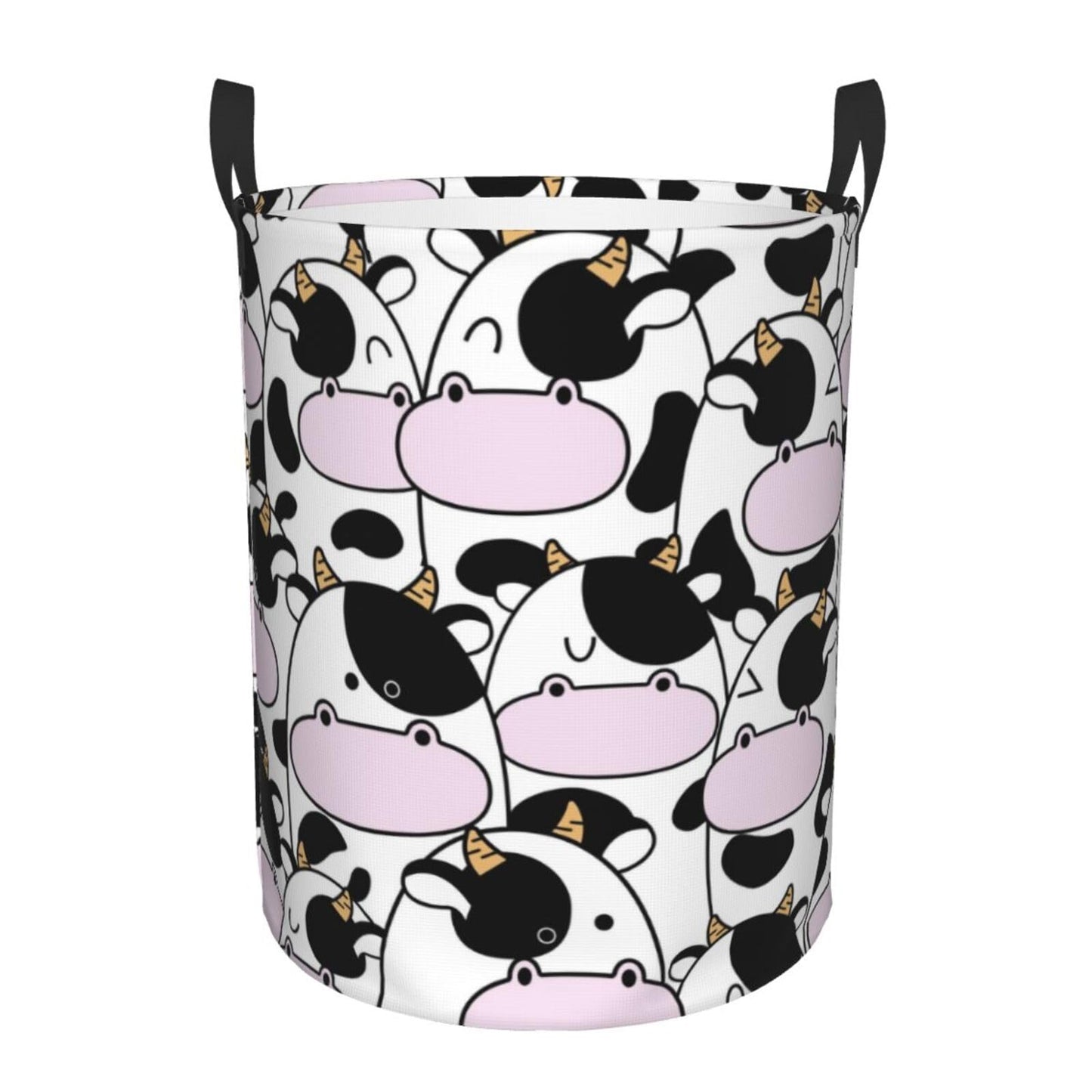 Pevtufa Cute Animal With Cow Foldable Laundry Basket Organizer,Fabric Clothes Toy Storage Basket Nursery Hamper Storage Bin For 
