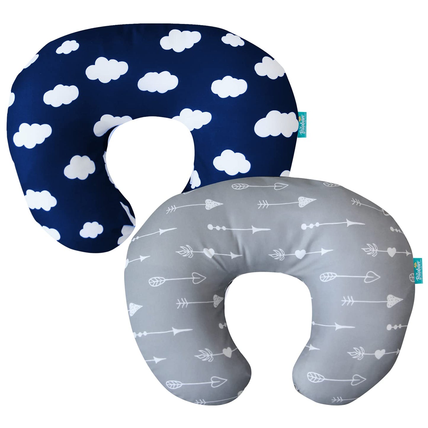 Biloban Nursing Pillow Cover 2 Pack for Breastfeeding Pillow, Ultra Soft and Cozy Nursing Slipcovers, Snug Fits for Boppy, Perfe