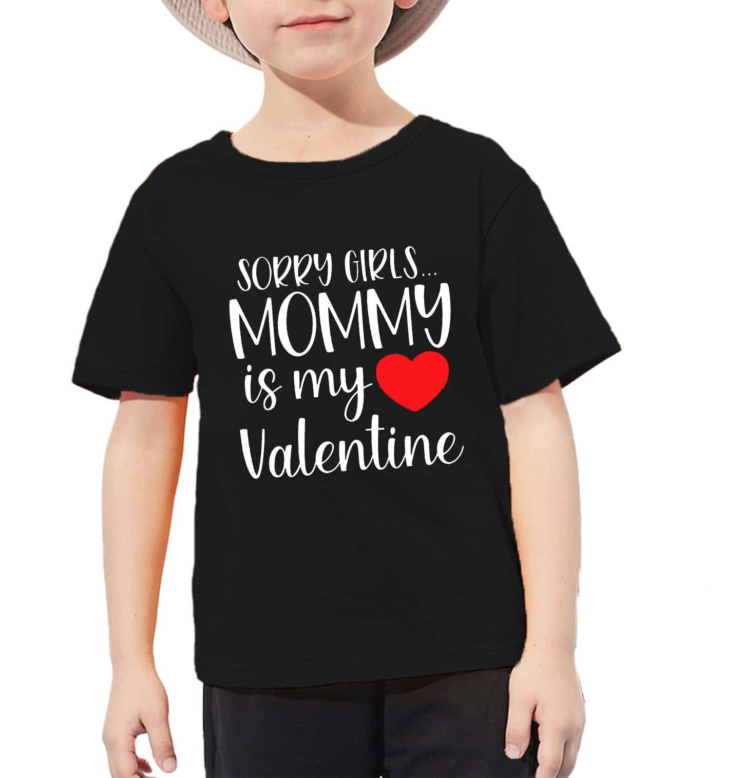 Valentine'S Day Shirts Toddler Boys Valentine T-Shirt Mommy Is My Valentine Tshirt Graphic Tee Tops Black