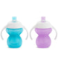 Munchkin Click Lock Bite Proof Trainer Cup, 7 Ounce, 2 Pack, Blue/Purple