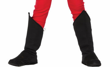 Rubies Superhero Black Boot Tops for Kids, Unisex One Size