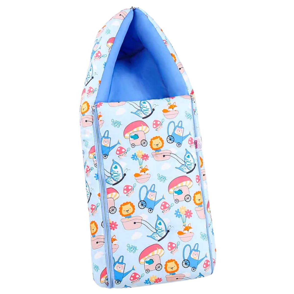Baby Sleeping Bag with Hood, Zippered Nest for Newborn Infants, Cute Print, Soft and Cosy, for Home, Travel and Stroller Use