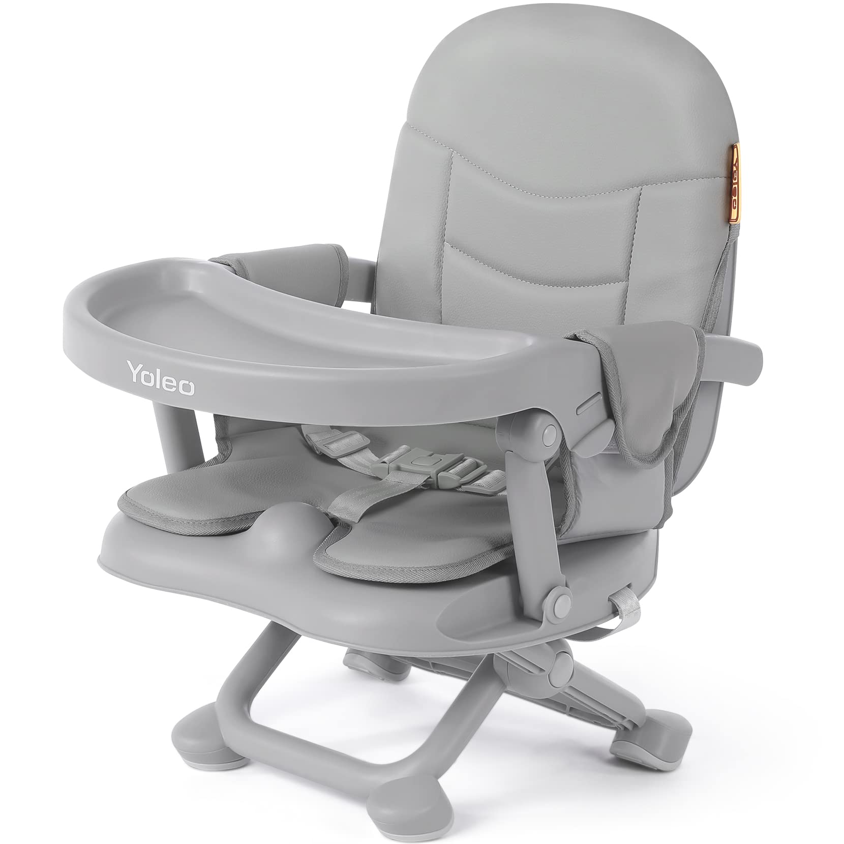 Yoleo Baby High Chair Booster Seat For Dining Table, Adjustable Height Travel High Chairs With Tray, Toddler Foldable Booster Se