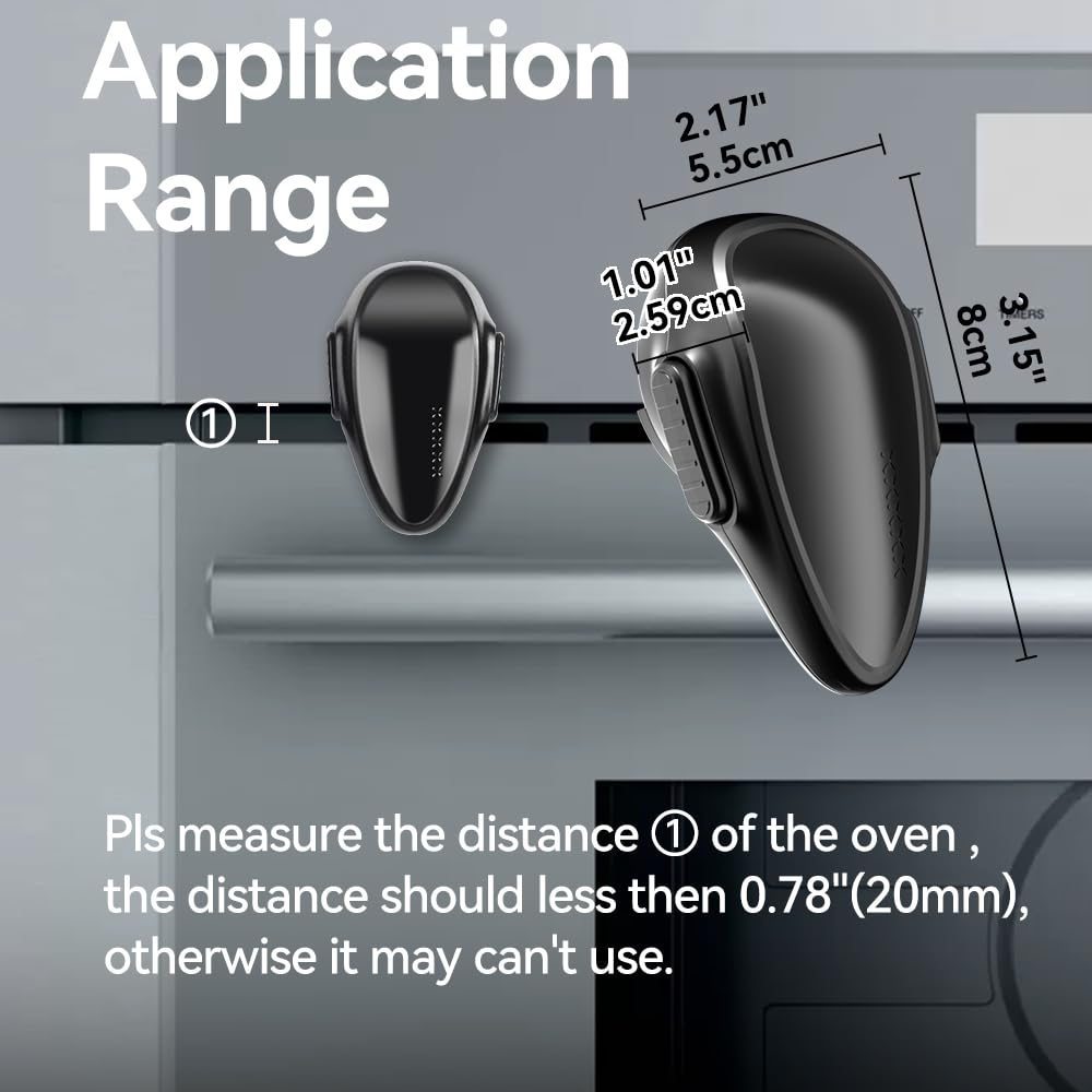 Eudemon 1 Pack Childproof Oven Door Lock, Oven Front Lock Easy To Install & Heat-Resistant Material No Tools Need Or Drill (Blac