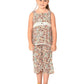 Cherry Crumble Multicolor Floral Printed 100% Cotton Sleeveless Square Neck Night Wear Regular Fit Summer Nightsuit for Girls