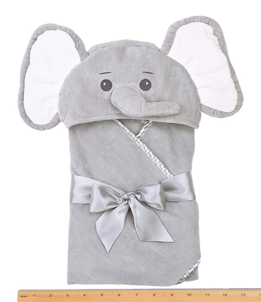 Bearington Baby Lil' Spout Elephant Hooded Bath Towel, 24' X 24'
