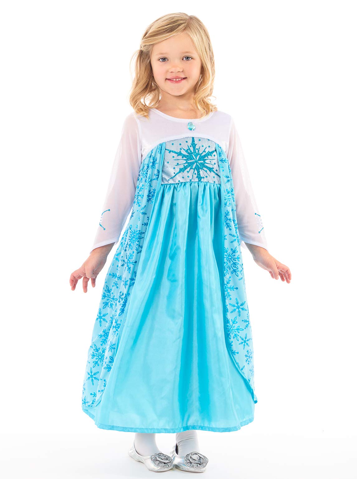 Little Adventures Ice Princess Dress Up Costume For Girls (Medium 3-5) - Machine Washable Child Pretend Play And Party Dress Wit