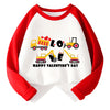 Boys Valentines Day Shirt Toddler Girls 2T Love Truck Long Sleeve Raglan Little Kids Shirts For Valentines Red Tops