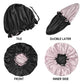 3 Pieces Kids Satin Bonnet, Reversible Silk Bonnet For Teens Toddler Child Baby(Black,Blue,Yellow)