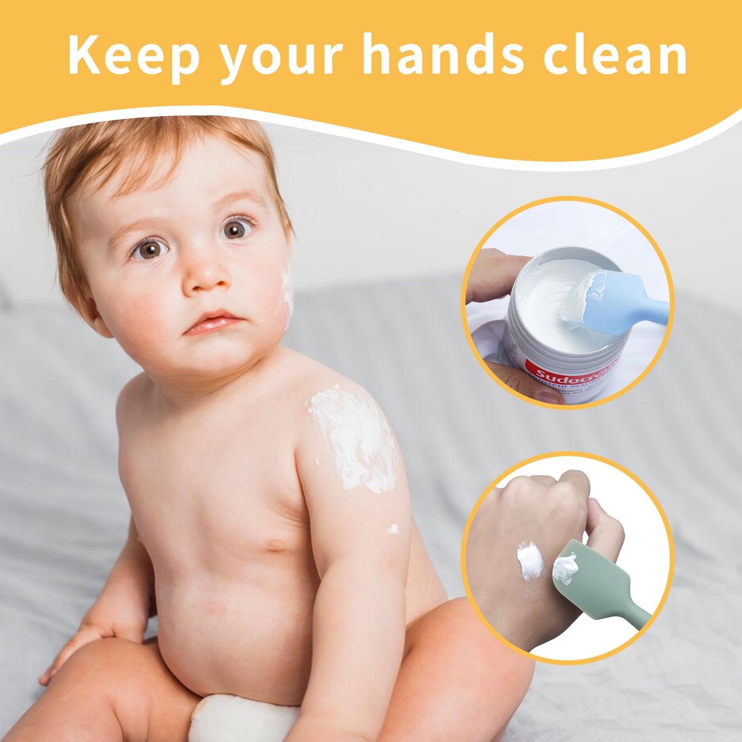 Soskygelo Baby Diaper Cream Spatula, 4Pack Silicone Butt Spatula Baby Paste Diaper Cream Applicator For Newborn Babies
