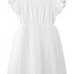 Lyxiof Girls Tutu Dress Casual Tulle Summer Solid Color Ruffle Sleeve Dress White 90Cm