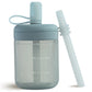 Moonkie Baby Straw Cup | Silicone Toddler Sippy Training Cup With Straw Lid | BPA-Free Drop-Proof Cup | Baby Led Weaning | 6 Mon
