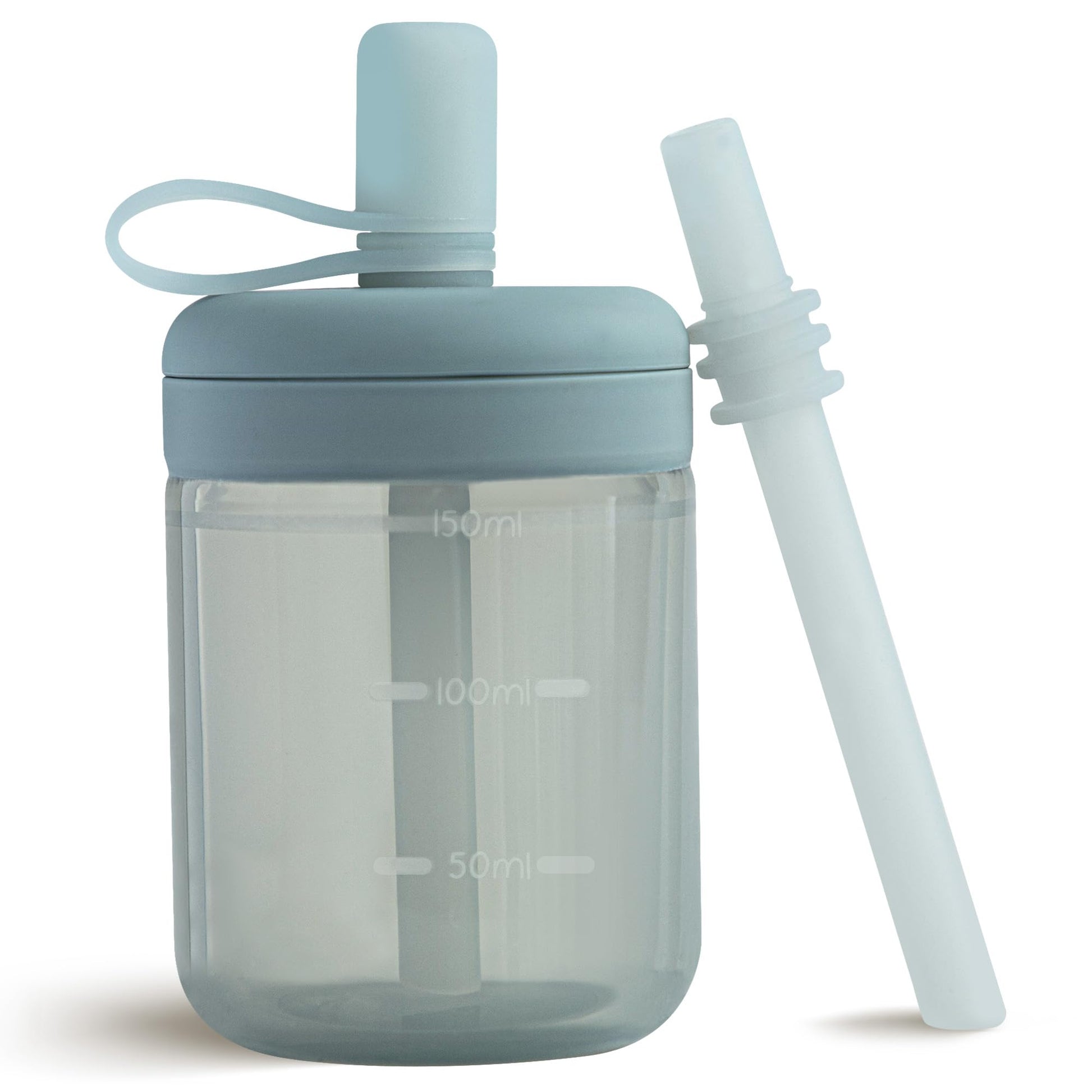 Moonkie Baby Straw Cup | Silicone Toddler Sippy Training Cup With Straw Lid | BPA-Free Drop-Proof Cup | Baby Led Weaning | 6 Mon