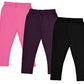 IndiWeaves Girls Cotton 3/4th Leggings/Capri (Pack of 3)(71800141521IWBP330_Multicolor_1012 Years)