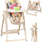 Baby High Chair and Baby Swing, Portable Highchairs for Babies and Toddlers, Foldable High Chair with Wheels, Folding High Chair