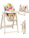 Baby High Chair and Baby Swing, Portable Highchairs for Babies and Toddlers, Foldable High Chair with Wheels, Folding High Chair