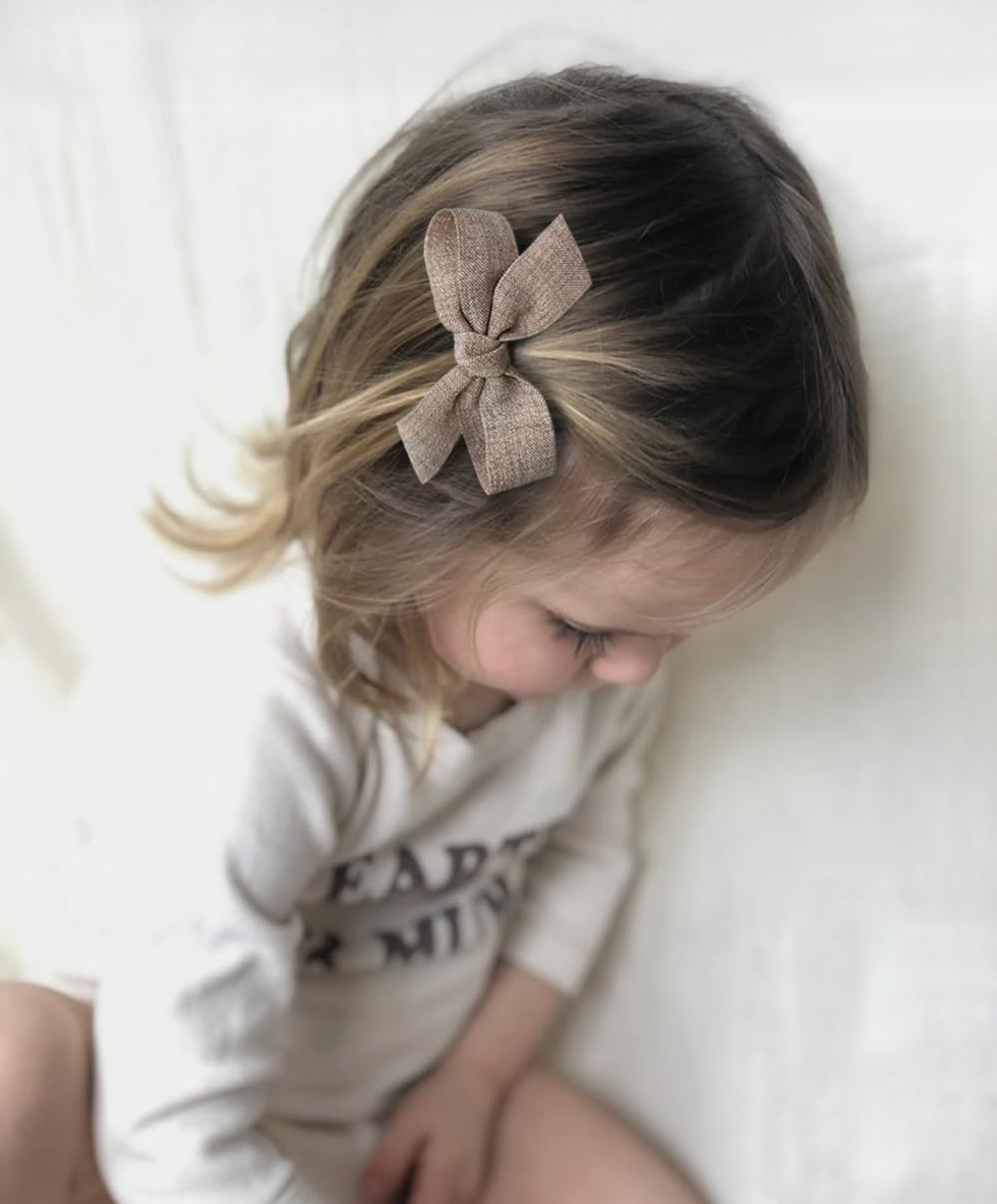 Baby Girls Hair Bows Clips, 10Pcs Boutiques Barrettes Fully Lined Alligator Clips Hair Accessories For Infants Toddlers Fine Hai