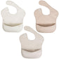 Ali+Oli Smock Bib for Baby (3-pc) Sleeveless Set (Neutral) BPA-Free Oeko-Tex Certified, Mess Proof Baby Bib for Eating, Waterpro