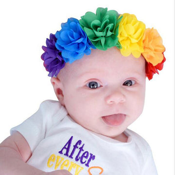 Baby Girls Rainbow Flower Headband Hair Band Accessories Ts-Fd03 (Chiffon Headband)