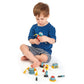 Tender Leaf Toys - Robot Construction - 17 Pieces Wooden Construction Set to Build and Stack 3 Robot in Endless Variations - Dev
