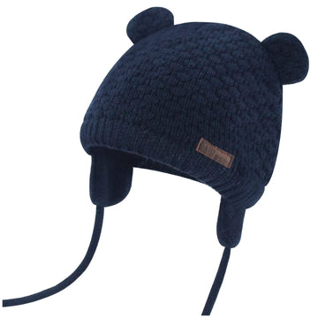 Duoyeree Kids Baby Hat Soft Warm Cable Knit Beanie Toddler Girl Fall Winter Hats Navy Blue