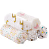 linenaffairs Baby Muslin 6 Layers Washcloths, Newborn Baby Face Towel Assorted Printed Reusable Wipes 11.5 * 11.5 Inch  Set of 
