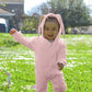 Agqt Baby Girls Bunny Costume First Easter Halloween Animal Costume One Piece Romper Bunny Ear Costumes Hoodie Outfit Pink Size